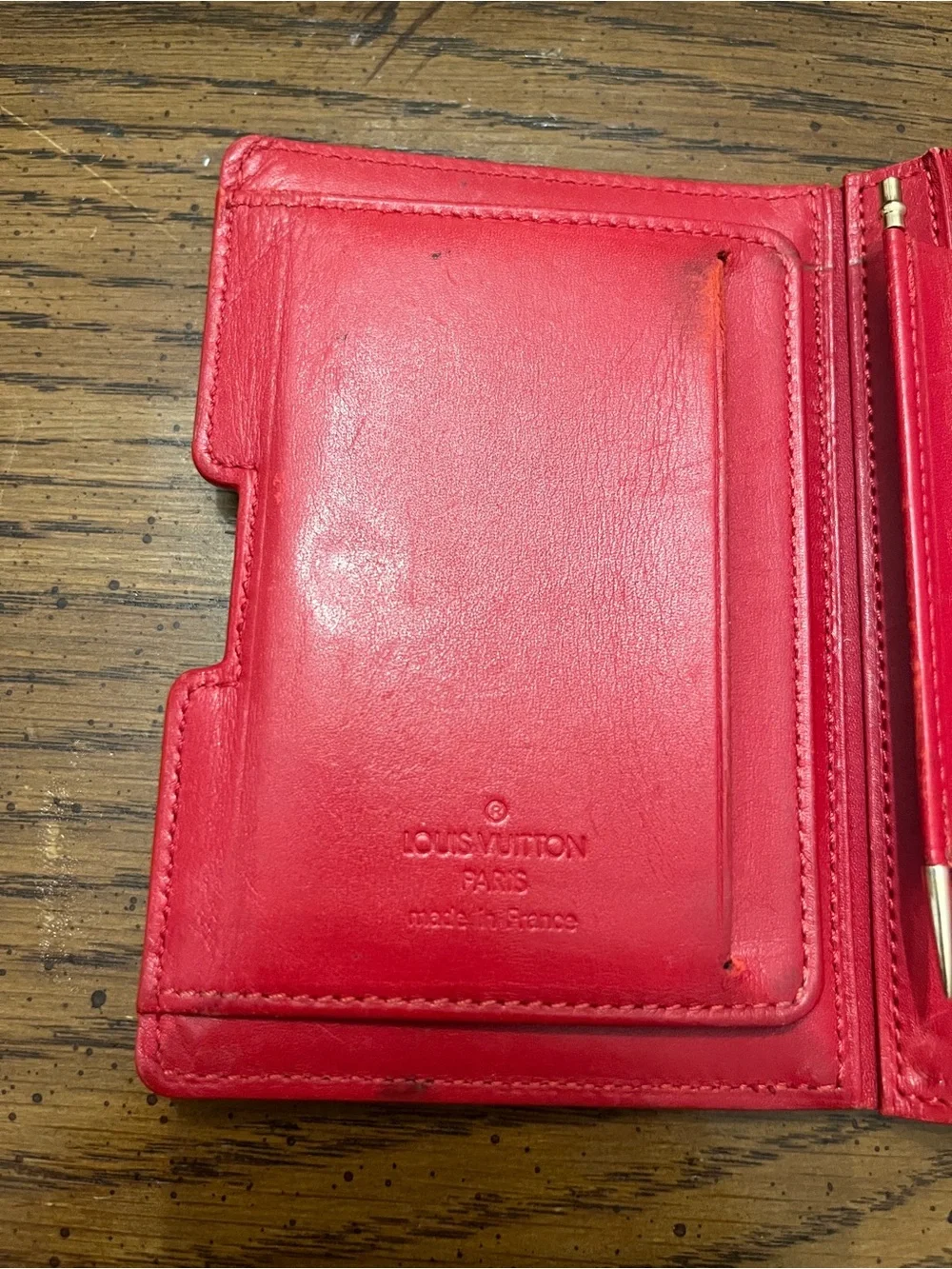Louis Vuitton Red Vintage Monogram Vernis Palm Pilot Cover